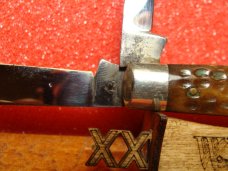 CLAUSS FREMONT OHIO  1920-40 JACK KNIFE #43 GREEN BONE HANDLES, CASE TESTED XX 6214 1/2 