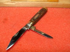 CLAUSS FREMONT OHIO  1920-40 JACK KNIFE #43 GREEN BONE HANDLES, CASE TESTED XX 6214 1/2 