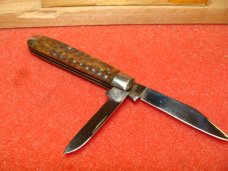 CLAUSS FREMONT OHIO  1920-40 JACK KNIFE #43 GREEN BONE HANDLES, CASE TESTED XX 6214 1/2 