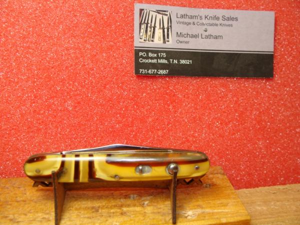 SCHRADE CUT CO. WALDEN NY 1916-46 DOUBLE BUTTON 3 3/8" AUTOMATIC KNIFE BUTTER MOLASSES CELLULOID SCHRADE CUT CO. WALDEN NY 1916-46 DOUBLE BUTTON 3 3/8" AUTOMATIC KNIFE BUTTER MOLASSES CELLULOID