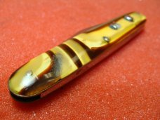 SCHRADE CUT CO. WALDEN NY 1916-46 DOUBLE BUTTON 3 3/8" AUTOMATIC KNIFE BUTTER MOLASSES CELLULOID SCHRADE CUT CO. WALDEN NY 1916-46 DOUBLE BUTTON 3 3/8" AUTOMATIC KNIFE BUTTER MOLASSES CELLULOID