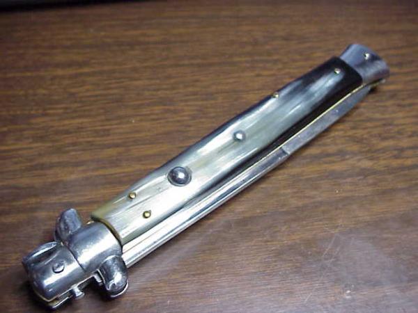 33cm 13" Italian Renzo Beltrame Brazilian horn stiletto switchblade Bayonet blade swivel bolster 33cm 13" Italian Renzo Beltrame Brazilian horn stiletto switchblade Bayonet blade swivel bolster
