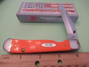 Case XX 2019 KickStart Orange  Handles  Trapperlock Pattern # 4154 AC SS
