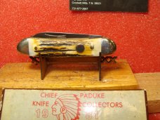 COLONEL COON TENN KNIFE WORKS,. 1981 CHIEF PADUKE GUNBOAT CANOE STAG PADUCAH KY. CLUB COLONEL COON TENN KNIFE WORKS,. 1981 CHIEF PADUKE GUNBOAT CANOE STAG PADUCAH KY. CLUB