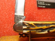 COLONEL COON TENN KNIFE WORKS,. 1981 CHIEF PADUKE GUNBOAT CANOE STAG PADUCAH KY. CLUB COLONEL COON TENN KNIFE WORKS,. 1981 CHIEF PADUKE GUNBOAT CANOE STAG PADUCAH KY. CLUB