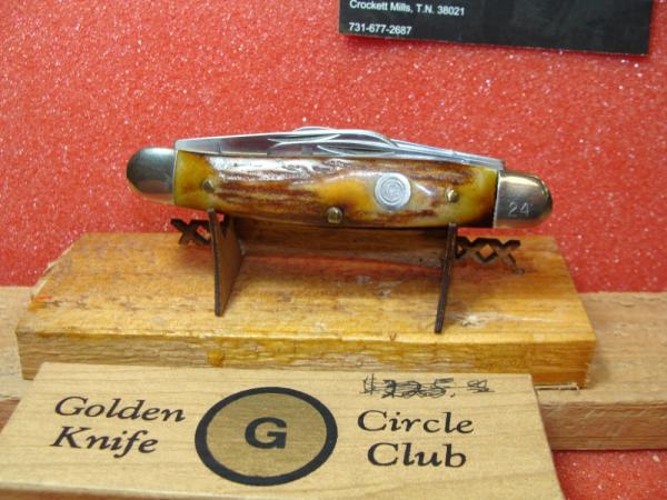 COLONEL COON TENN KNIFE WORKS 1986 GOLDEN CIRCLE CLUB JACKSON TN. 4 BL STOCKMAN STAG HANDLES COLONEL COON TENN KNIFE WORKS 1986 GOLDEN CIRCLE CLUB JACKSON TN. 4 BL STOCKMAN STAG HANDLES