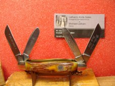 COLONEL COON TENN KNIFE WORKS 1986 GOLDEN CIRCLE CLUB JACKSON TN. 4 BL STOCKMAN STAG HANDLES COLONEL COON TENN KNIFE WORKS 1986 GOLDEN CIRCLE CLUB JACKSON TN. 4 BL STOCKMAN STAG HANDLES