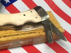 Vintage Parker Eagle Brand Unusual 3 Blade Lock Back Knife w/ App Smooth Bone Handles -NOS +Orig Box Vintage Parker Eagle Brand Unusual 3 Blade Lock Back Knife w/ App Smooth Bone Handles -NOS +Orig Box