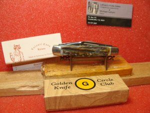COLONEL COON TENN KNIFE WORKS 1981  SQUARE BOLSTERS MUSKRAT  GOLDEN CIRCLE CLUB STAG HANDLES 