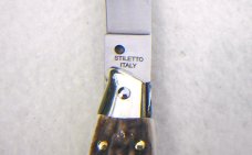 VINTAGE BELTRAME GENUINE STAG 20cm FISH STYLE  ( PICKLOCK ) NICKEL SILVER BOLSTERS ITALIAN STILETTO 