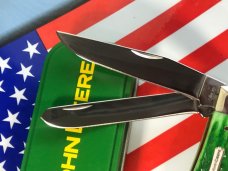 Case xx 4" Trapper w/ John Deere Shield and John Deere Green Handles -NOS Case xx 4" Trapper w/ John Deere Shield and John Deere Green Handles -NOS