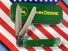 Case xx 4" Trapper w/ John Deere Shield and John Deere Green Handles -NOS Case xx 4" Trapper w/ John Deere Shield and John Deere Green Handles -NOS