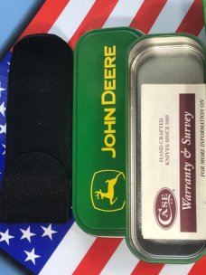 Case xx 4" Trapper w/ John Deere Shield and John Deere Green Handles -NOS Case xx 4" Trapper w/ John Deere Shield and John Deere Green Handles -NOS