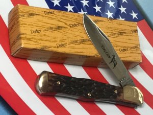 Vintage Parker-Frost (Japan) Stallion knife w/ Nice Bone Handles -NOS