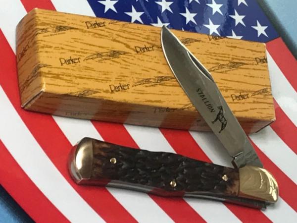 Vintage Parker-Frost (Japan) Stallion knife w/ Nice Bone Handles -NOS