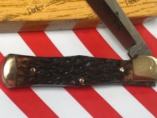 Vintage Parker-Frost (Japan) Stallion knife w/ Nice Bone Handles -NOS