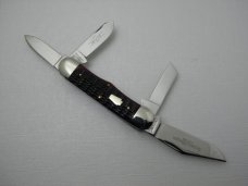 Schatt & Morgan, Keystone Series XVII Timeworn Red Jigged Bone Rail Splitter #044163: 2007 Schatt & Morgan, Keystone Series XVII Timeworn Red Jigged Bone Rail Splitter #044163: 2007