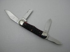 Schatt & Morgan, Keystone Series XVII Timeworn Red Jigged Bone Rail Splitter #044163: 2007 Schatt & Morgan, Keystone Series XVII Timeworn Red Jigged Bone Rail Splitter #044163: 2007