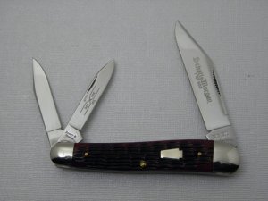 Schatt & Morgan, Keystone Series XVII Timeworn Red Jigged  Bone Dogleg Whittler #043154: 2007