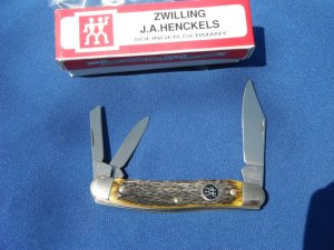 NOS   Zwilling  J. A. Henckels Solingen Germany  Large 3 blade Stockman pocket knife  Model HK-7-MTM