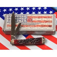 Case xx 1987 GunStock Knife w/ Brilliant Red Jigged Bone Handles +Fancy Scroll Bolsters -NOS & MINT! Case xx 1987 GunStock Knife w/ Brilliant Red Jigged Bone Handles +Fancy Scroll Bolsters -NOS & MINT!
