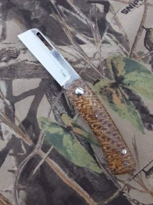 K'ROO CUSTOM BLADES - K'roo Chunky Frank - Coffee Bean Bag Micarta Handles