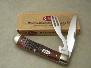 Case XX USA 1 Dot (1999) Chestnut Bone 6254 HBSS Hobo Trapper Knife in Box