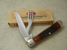 Case XX USA 1 Dot (1999) Chestnut Bone 6254 HBSS Hobo Trapper Knife in Box Case XX USA 1 Dot (1999) Chestnut Bone 6254 HBSS Hobo Trapper Knife in Box