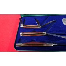 REMINGTON SPORTSMAN SERIES SET OF 3 WOOD HANDLE KNIVES IN A TIN DISPLAY AS NEW YEARS BACK REMINGTON SPORTSMAN SERIES SET OF 3 WOOD HANDLE KNIVES IN A TIN DISPLAY AS NEW YEARS BACK