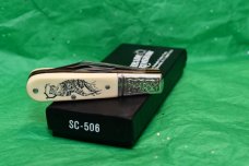 Schrade Scrimshaw Barlow SC-506 (1983) Owl etched handle Schrade Scrimshaw Barlow SC-506 (1983) Owl etched handle