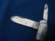 VINTAGE KUTMASTER BARLOW KNIFE , MADE IN USA!  ADVERTISING ON BLADE, VINTAGE USA POCKET KNIFE