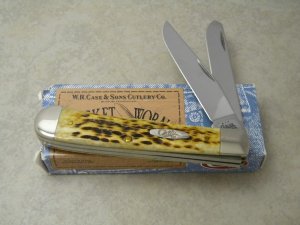 Case XX USA 6254 Antique Bone Trapper Knife NIB 2004