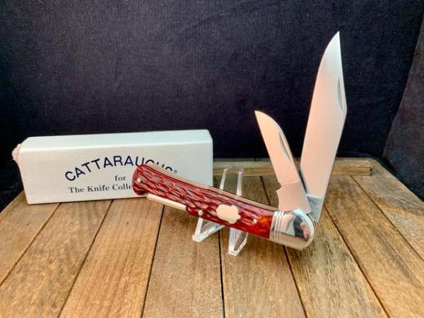 Cattaraugus by A.G. Russell Seki Japan Folding Hunter Brown Jigged Bone Cattaraugus by A.G. Russell Seki Japan Folding Hunter Brown Jigged Bone