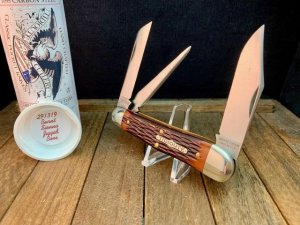 Great Eastern Cutlery Tidioute #29 Stockyard Whittler in Burnt Sienna Jigged Bone