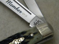 Case XX USA 2003 Allegheny Mountain Bone 64052 SS Life Member Medium Congress Knife