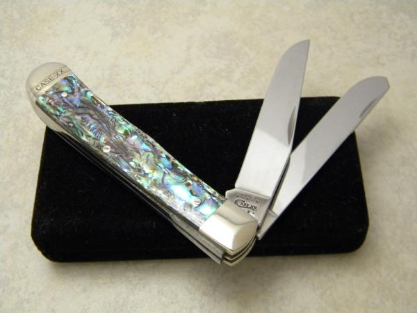 Case XX USA 10 Dot Abalone Pearl 8254 SS Trapper Knife NIB Case XX USA 10 Dot Abalone Pearl 8254 SS Trapper Knife NIB