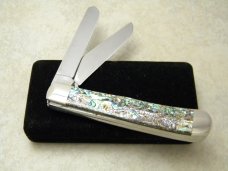 Case XX USA 10 Dot Abalone Pearl 8254 SS Trapper Knife NIB Case XX USA 10 Dot Abalone Pearl 8254 SS Trapper Knife NIB
