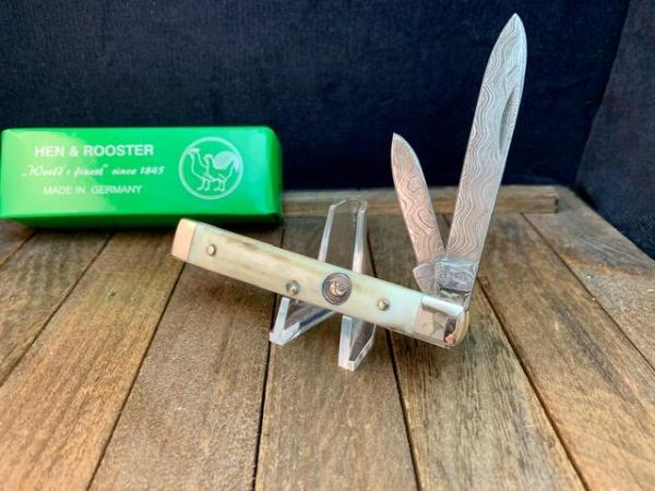 Hen and Rooster Damascus Polished Stag Doctor’s Knife Hen and Rooster Damascus Polished Stag Doctor’s Knife