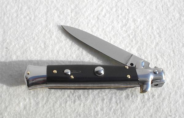 FRANK BELTRAME 8" COLTELLERIE ITALY BLACK ACRYLIC FLAT GRIND STILETTO 