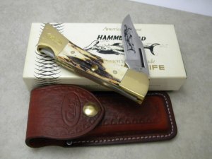 Case XX SS USA 9 Dot (1981) Stag 5159 LSSP Hammerhead Lockback Knife & Pouch in Box