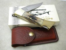 Case XX SS USA 9 Dot (1981) Stag 5159 LSSP Hammerhead Lockback Knife & Pouch in Box
