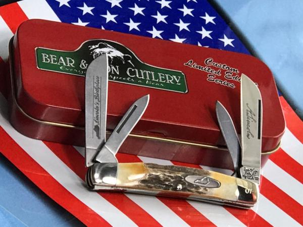 Bear & Son 4 Blade Congress w Stag Handles -Abraham Lincoln Commemorative +Kentucky Shield #7 of 25 Bear & Son 4 Blade Congress w Stag Handles -Abraham Lincoln Commemorative +Kentucky Shield #7 of 25