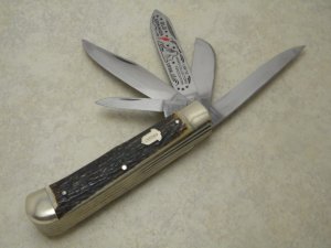 Bulldog Brand Stag "1998 Old Dominion Knife Collectors Association" 5 Blade Trapper  Knife