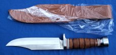 Elk Ridge 047 Hunter Fixed Blade Knife with Leather Handle NEW Elk Ridge 047 Hunter Fixed Blade Knife with Leather Handle NEW
