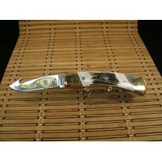 SCHRADE+ USA LIMITED EDITION HERITAGE 100 YEAR ANIVERSARY LOCK BACK MINT STAG GUT HOOK  KNIFE & CASE