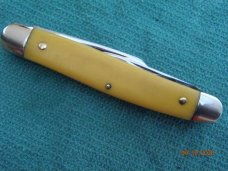 Kutmaster Utica NY Yellow Stockman with Etch Kutmaster Utica NY Yellow Stockman with Etch