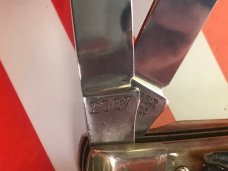 Bulldog Brand (Hand Made) 2 Blade Slim Trapper Pocket Knife w Great Redish Stag Handles -NOS + Box Bulldog Brand (Hand Made) 2 Blade Slim Trapper Pocket Knife w Great Redish Stag Handles -NOS + Box