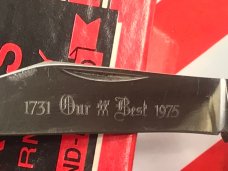 old J A Henckels 2 Blade, 1/2 Serpentine Whittler with Stag Handles -1731 Our Best 1975 Blade Etch old J A Henckels 2 Blade, 1/2 Serpentine Whittler with Stag Handles -1731 Our Best 1975 Blade Etch