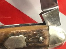old J A Henckels 2 Blade, 1/2 Serpentine Whittler with Stag Handles -1731 Our Best 1975 Blade Etch old J A Henckels 2 Blade, 1/2 Serpentine Whittler with Stag Handles -1731 Our Best 1975 Blade Etch