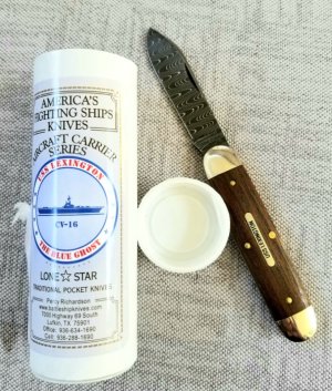 GREAT EASTERN 35 BATTLESHIP SFO,TEAK & DAMASCUS SINGLE BLADE KNIFE,2020,NIT